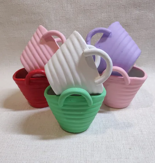 Гіпсове кашпо «Сумочка» мале - стильний декор