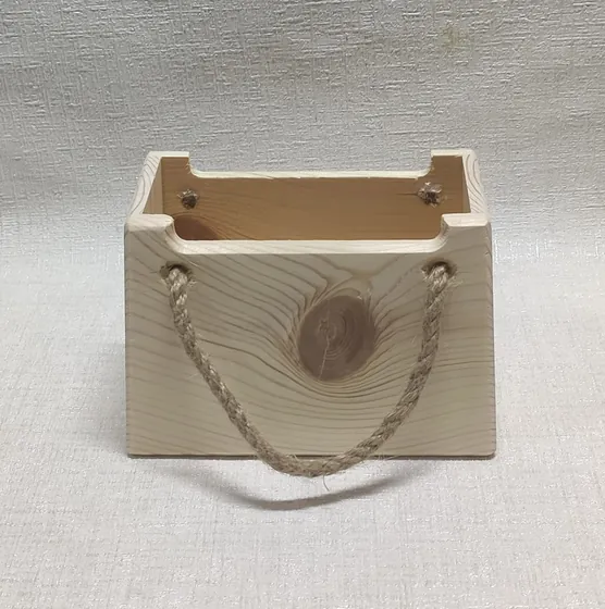 Кашпо дерев'яне сумочка
