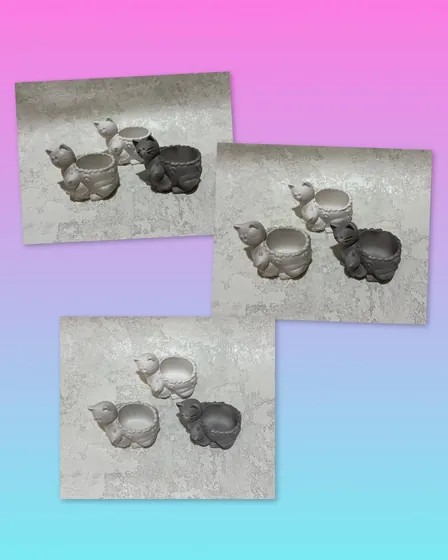 Гіпсові кашпо у формі котиків