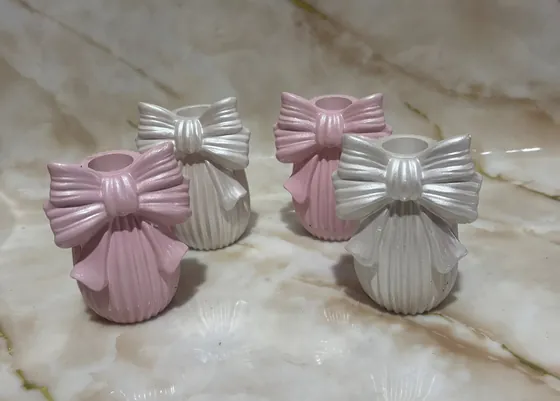 Гіпсові кашпо з бантом - елегантний декор