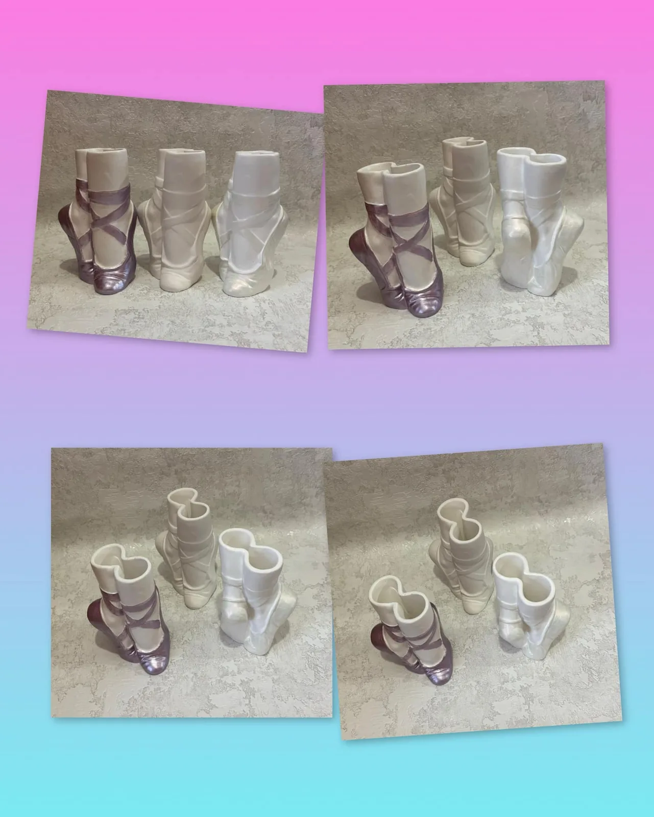 Гіпсове кашпо у формі балетного пуанта