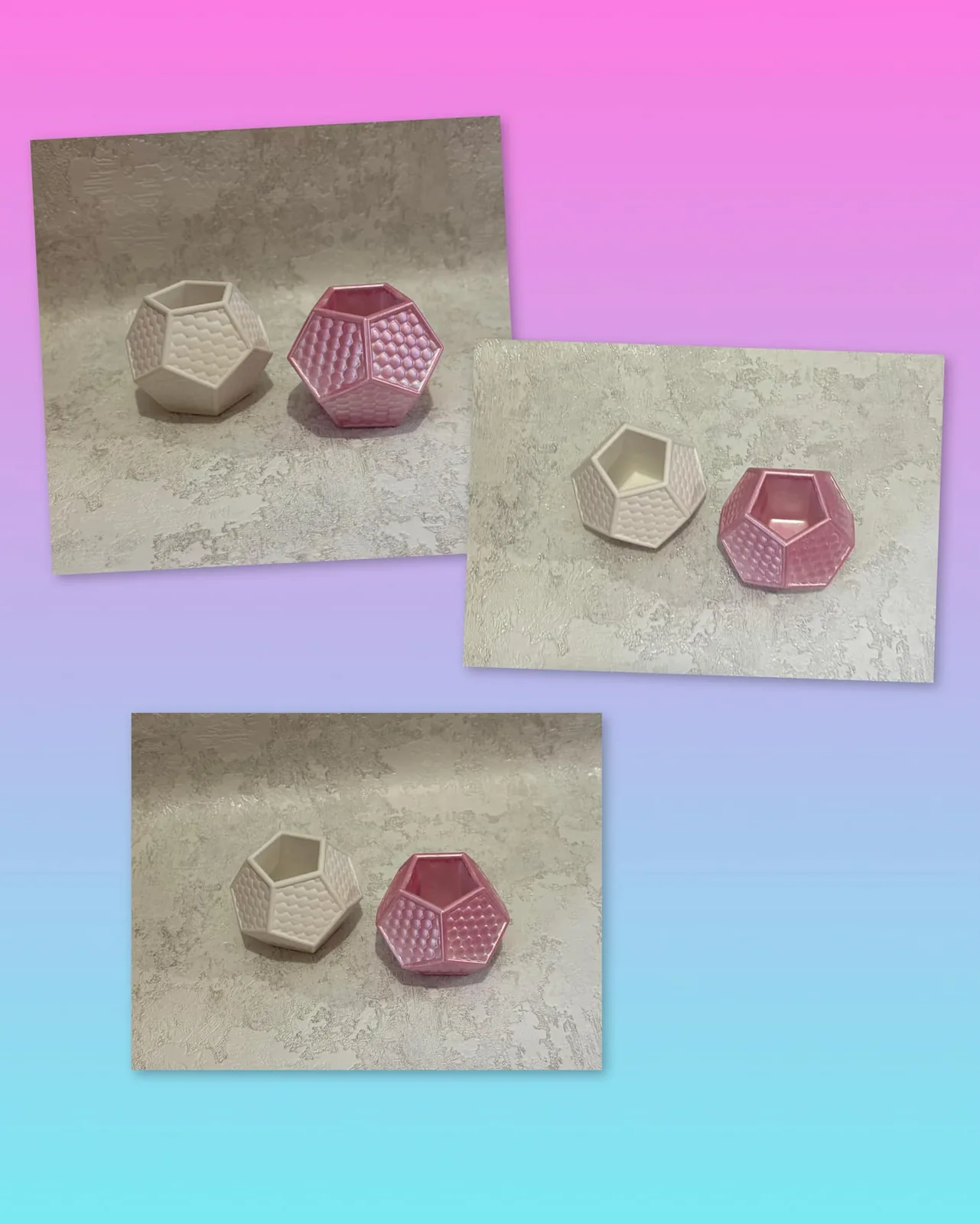 Гіпсове кашпо мʼячик