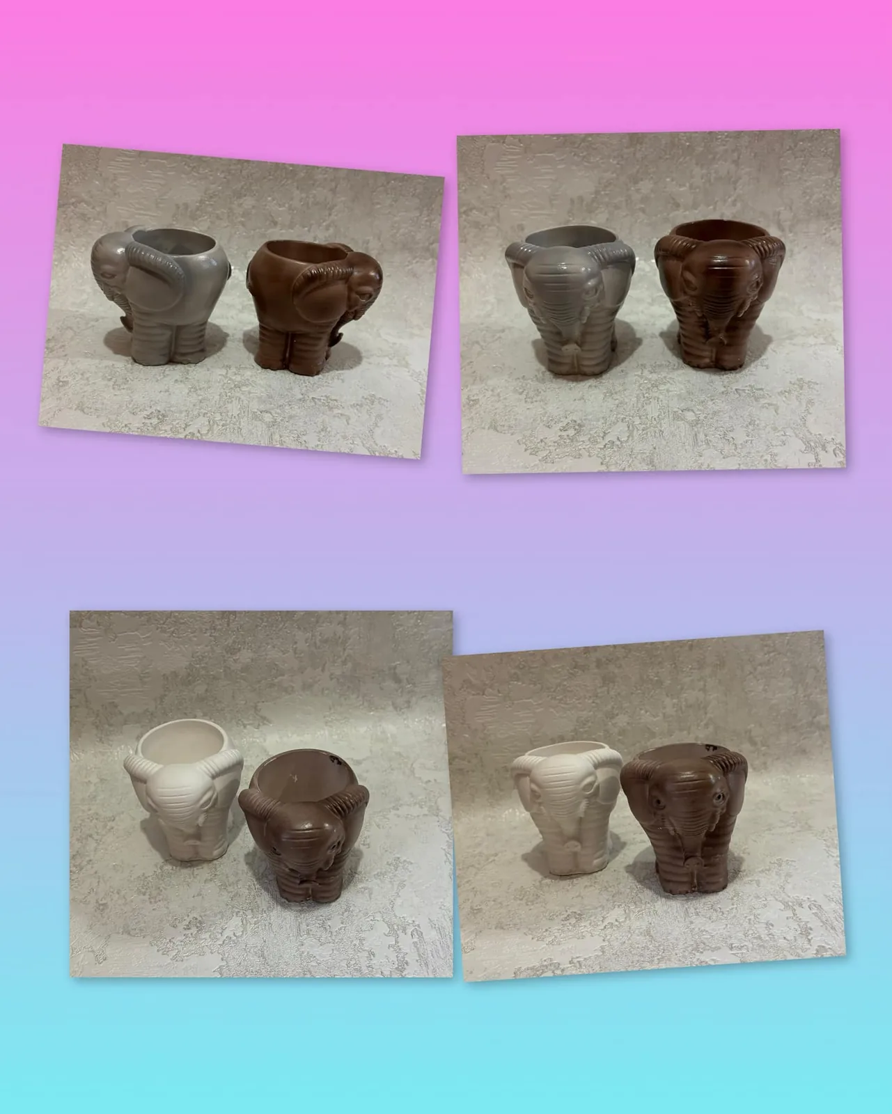 Гіпсове кашпо слон