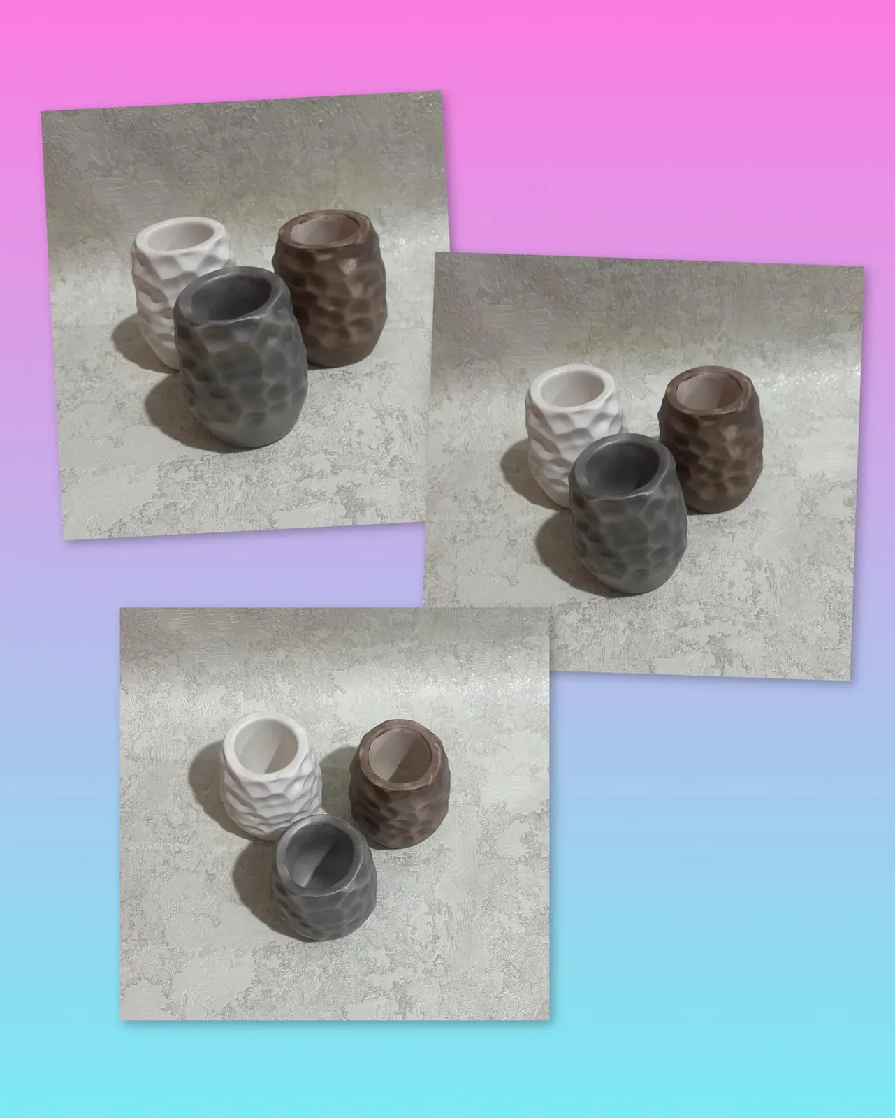 Гіпсові кашпо з текстурою