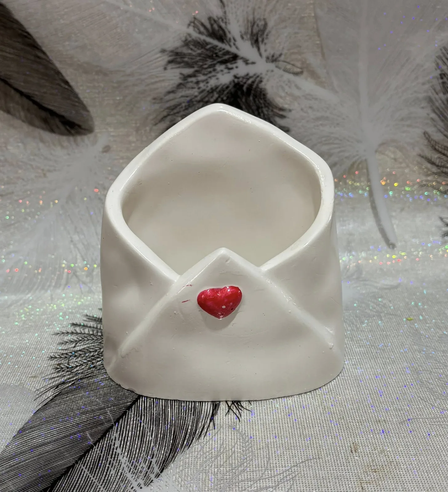 Гіпсове кашпо з сердечком