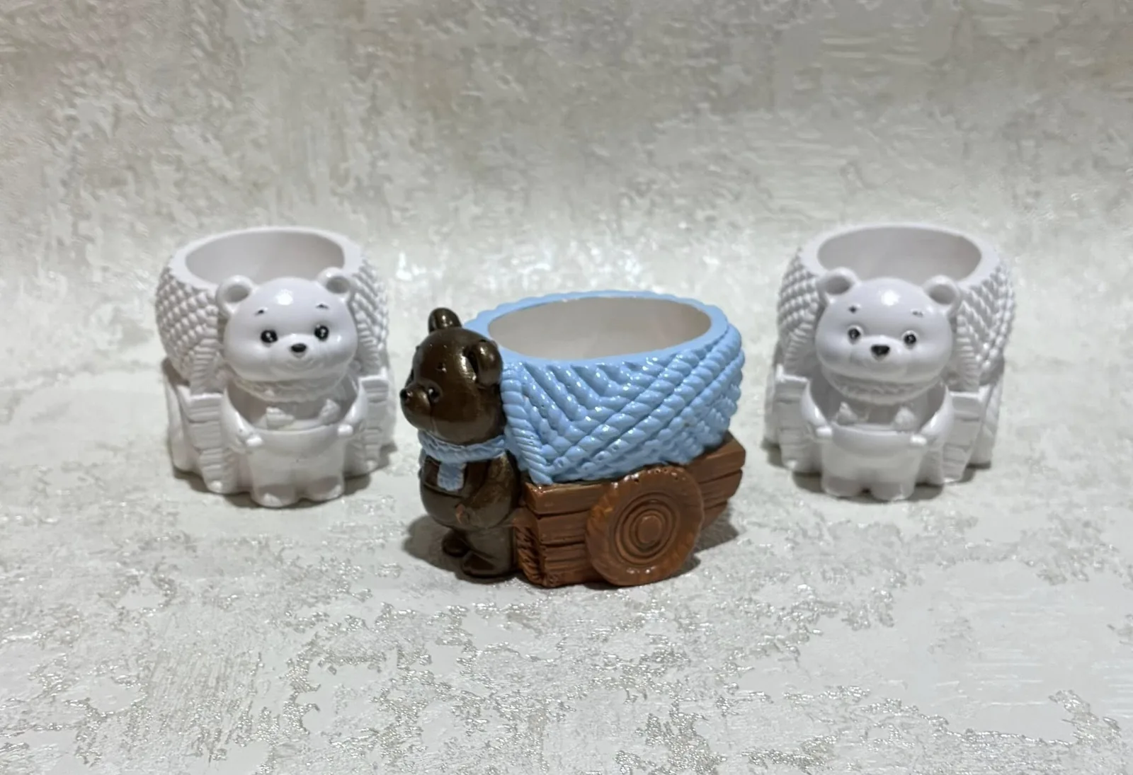 Гіпсові кашпо з ведмедиками